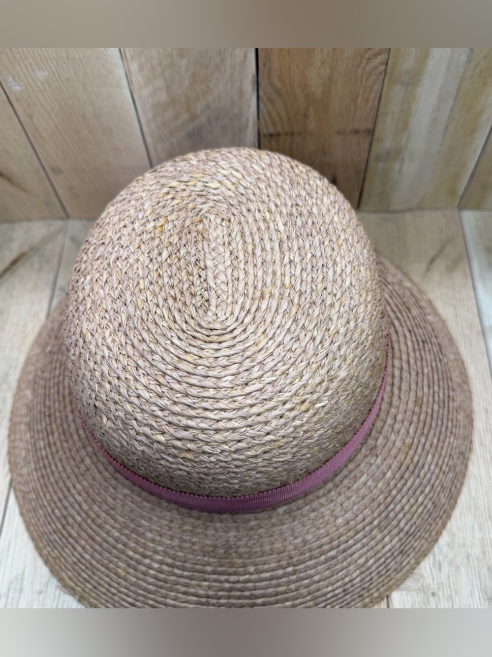 HELEN KAMINSKI NEWPORT SB RAFFIA WOMENS MEDIUM UPF 50 HAT NOUGAT/GUMBLOSSOM NEW - Picture 6 of 10